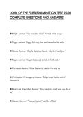 LORD OF THE FLIES EXAMINATION TEST 2026 COMPLETE QUESTIONS AND ANSWERS