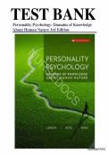 Test Bank for Personality Psychology&comma; Domains of Knowledge About Human Nature&comma; Randy J&period; Larsen&comma; Buss & King&comma; 3rd Canadian Edition &vert;ISBN&colon; 978-1264869381&vert;Complete A&plus; Guide