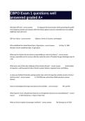 CBPO Exam 1 questions well answered graded A&plus; 