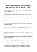 QMHA - General Info and Domain 1 Exam Questions with Correct Answers 2026