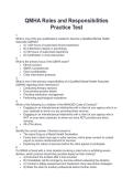 QMHA Roles and Responsibilities Practice Test