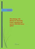 Microbiology with  Diseases by Taxonomy  Exam 1 questions and  answers 2025&sol;2026 latest  update