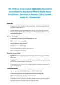 NR 548 &ndash; Final Exam Psychiatric Assessment for Psychiatric-Mental Health Nurse Practitioner&comma; Chamberlain 2026&sol;2027 &ndash; Questions & Answers