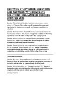D637 WGU STUDY GUIDE QUESTIONS AND ANSWERS WITH COMPLETE SOLUTIONS GUARANTEED SUCCESS UPDATED 2026