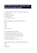 CPO 2001 Final Exam questions well answered already passed