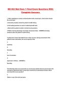 NR 463 Med Sure 1 Final Exam Questions With Complete Answers 