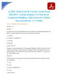 Az ROC Trade Exam B-3 License Actual Exam 2026&sol;2027 &vert; Arizona Registrar of Contractors Commercial Building &vert; Fully Solved & Verified &vert; Pass Guaranteed - A&plus; Graded