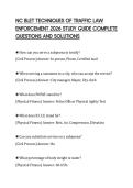 NC BLET TECHNIQUES OF TRAFFIC LAW ENFORCEMENT 2026 STUDY GUIDE COMPLETE QUESTIONS AND SOLUTIONS