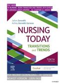 NURSING TODAY&colon; TRANSITION AND TRENDS 10TH EDITION ZERWEKH TEST BANK &vert; ISBN&colon; 978-0323642088&vert;&vert;ALL CHAPTERS  &vert; LATEST UPDATED EDITION &comma;COMPLATE A&plus; GRADED