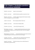 CCW Chapter 2 Vocabulary questions well answered 2025&sol;2026