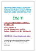 ADVANCED PATHOPHYSIOLOGY EXAM 1  FOR HESI EXAMS 2022 NEWLY UPDATED  SOLUTION GUIDE 100&percnt; BEST SOLUTION 