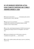 NC LIFE INSURANCE DEFINITIONS ACTUAL EXAM COMPLETE QUESTIONS AND CORRECT ANSWERS GRADED A&plus; 2026