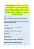 Immunohematology and Blood Transfusion  Complete Exam Study Guide 2026&sol;2027 with Verified Answers &vert; Newest Version