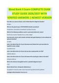 Blood Bank  Complete Exam Study Guide 2026&sol;2027 with Verified Answers &vert; Newest Version
