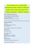 Blood Bank II Exam  Complete Exam Study Guide 2026&sol;2027 with Verified Answers &vert; Newest Version