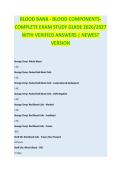 Blood Bank Exam 4 &ndash; Component Preparation  Complete Exam Study Guide 2026&sol;2027 with Verified Answers &vert; Newest Version