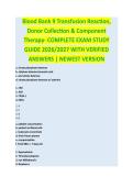 Blood Bank 9 &ndash; Transfusion Reactions  Complete Exam Study Guide 2026&sol;2027 with Verified Answers &vert; Newest Version