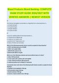 Blood Bank & Immunohematology Complete Exam Bundle 2026&sol;2027 &ndash; Hematology&comma; Transfusion Reactions & Component Therapy with Verified Answers