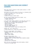 PALS 2025 QUESTIONS AND CORRECT ANSWERS