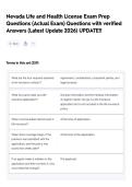 Nevada Life and Health License Exam Prep Questions &lpar;Actual Exam&rpar; Questions with verified Answers &lpar;Latest Update 2026&rpar; UPDATE&excl;&excl;