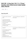 PATH 370 - In Class Quiz 1 &lpar;Ch&period; 1&comma; 2&comma; 4&comma; 7&rpar; Exam  Questions with verified Answers &lpar;Latest Update 2026&rpar; UPDATE&excl;&excl;