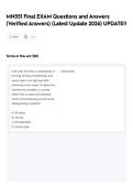 MN551 Final EXAM Questions and Answers &lpar;Verified Answers&rpar; &lpar;Latest Update 2026&rpar; UPDATE&excl;&excl;