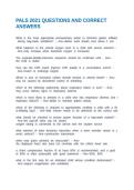 PALS 2021 QUESTIONS AND CORRECT ANSWERS