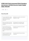 LETRS Unit 8 Final Assessment EXAM Questions and Answers &lpar;Verified Answers&rpar; &lpar;Latest Update 2026&rpar; UPDATE&excl;&excl;