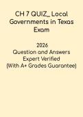 Chapter 7 Quiz &ndash; Local Governments in Texas Practice Test & Study Guide PDF