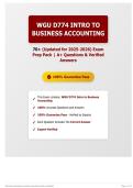 WGU D774 Intro to Business Accounting 70&plus; &lpar;Updated for 2026&sol;2027&rpar; Exam Prep Pack A&plus; Questions & Verified Answers