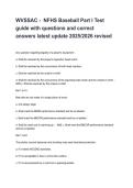 WVSSAC -  NFHS Baseball Part I Test guide with questions and correct answers latest update 2025&sol;2026 revised