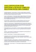 CHAA CERTIFICATION EXAM QUESTIONS & DETAILED COMPLETE SOLUTIONS RATED 100&percnt; CORRECT