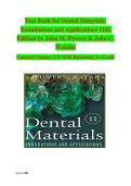 Test Bank for Dental Materials&colon; Foundations and Applications&comma; Eleventh Edition by John M&period; Powers & John C&period; Wataha &mdash; Latest Update 2026 &bull; A&plus; Exam Prep