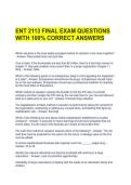 ENT 2113 FINAL EXAM QUESTIONS WITH 100&percnt; CORRECT ANSWERS