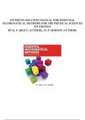 STUDENTS SOLUTION MANUAL FOR ESSENTIAL MATHEMATICAL METHODS FOR THE PHYSICAL SCIENCES 1ST EDITION BY K&period; F&period; RILEY &lpar;AUTHOR&rpar;&comma; M&period; P&period; HOBSON &lpar;AUTHOR&rpar;
