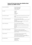 Nursing 230 Final Exam Study Guide UPDATED ACTUAL  Questions and CORRECT Answers