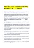 ENT 2113 TEST 1 QUESTIONS AND ANSWERS ALL CORRECT