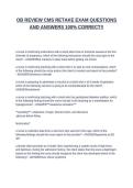 OB REVIEW CMS RETAKE EXAM QUESTIONS AND ANSWERS 100&percnt; CORRECT&excl;&excl;