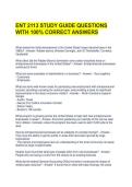 ENT 2113 STUDY GUIDE QUESTIONS WITH 100&percnt; CORRECT ANSWERS