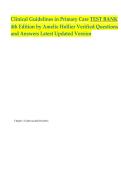 Clinical Guidelines in Primary Care TEST BANK  4th Edition by Amelie Hollier Verified Questions and Answers Latest Updated Version