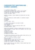 CAREGIVER TEST QUESTIONS AND CORRECT ANSWERS