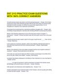 ENT 2113 PRACTICE EXAM QUESTIONS WITH 100&percnt; CORRECT ANSWERS