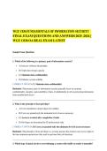 WGU C836 FUNDAMENTALS OF INFORMATION SECURITY FINAL EXAM QUESTIONS AND ANSWERS 2025&ndash;2026 &vert; WGU C836 OA REAL EXAM LATEST 