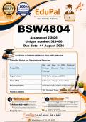 BSW4804 Assignment 2 &lpar;COMPLETE ANSWERS&rpar; 2026 - DUE August 2026