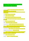 Nursing 110 Final Exam Questions With Complete Solutions