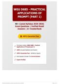 WGU D685 - Practical Applications of Prompt &lpar;part 1&rpar; 45&plus; &lpar;Latest Syllabus 2025-2026&rpar; Exam Questions   Verified Model Answers   A&plus; Graded Bank