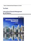 Test Bank for International Financial Management 14th Edition By Jeff Madura &vert;All Chapters 1 - 21&vert; Complete Guide A&plus;