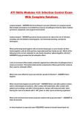 ATI Skills Modules 4&period;0&colon; Infection Control Exam With Complete Solutions 