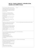 NUR 152 - EXAM &num;1 MODULES 1-4 UPDATED ACTUAL  Questions and CORRECT Answers