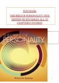 Test bank for Theories of personality 10th edition by Richard M&period; Ryckman Chapters 1-18 Complete ISBN 9780357671184 Newest Edition